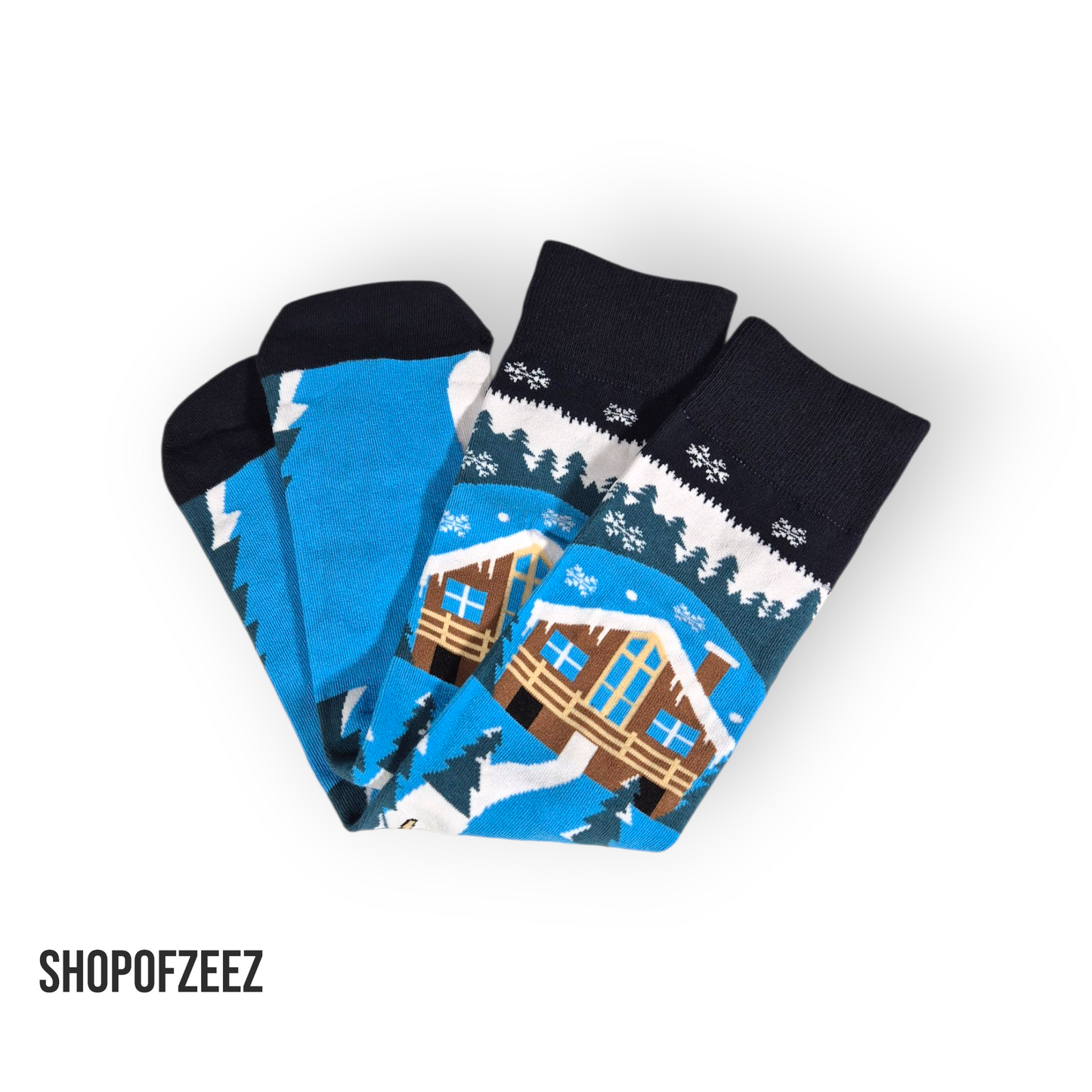 Skifahrender Eisbär Weihnachtssocken für Männer