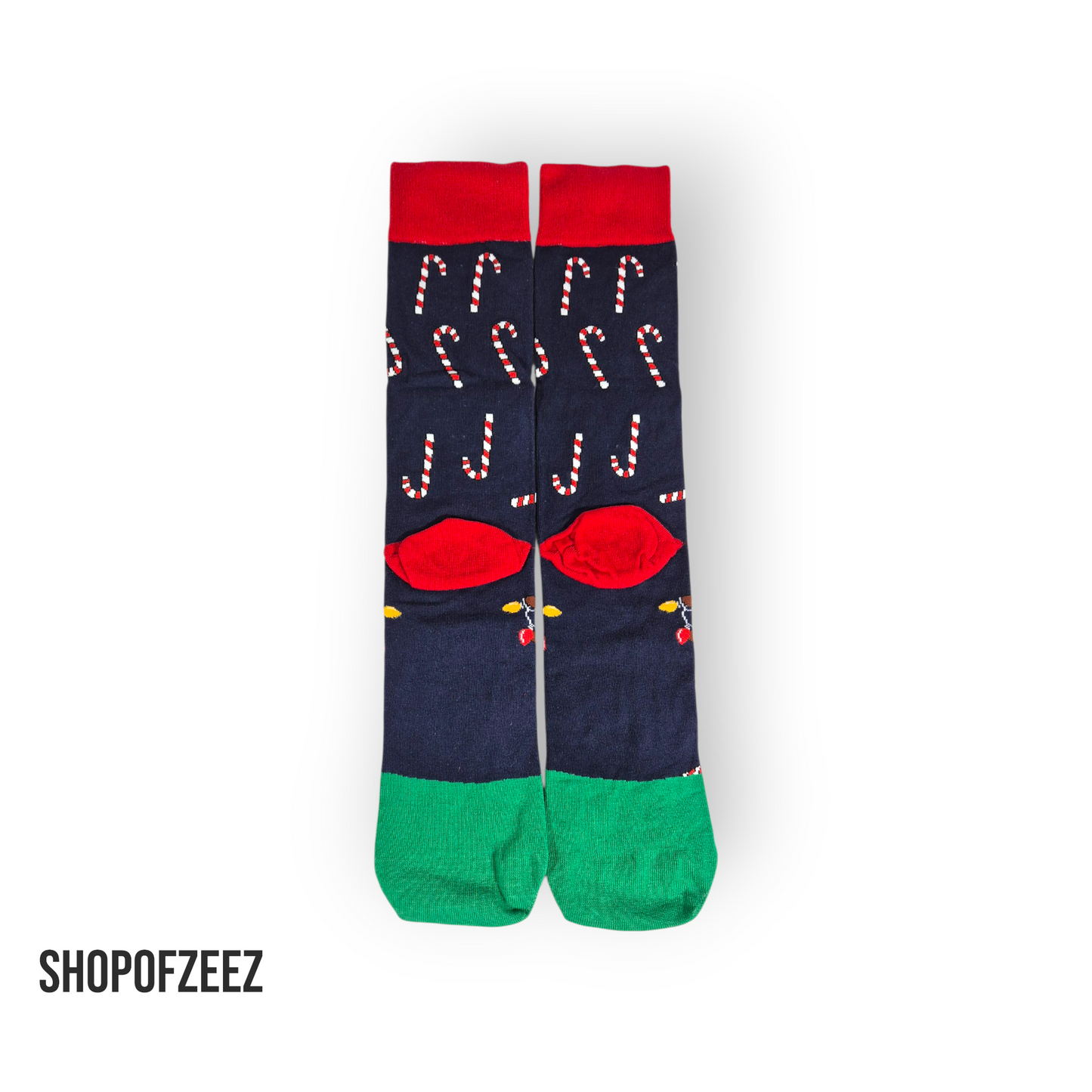 Zuckerstange mit Rentier Weihnachtssocken für Männer