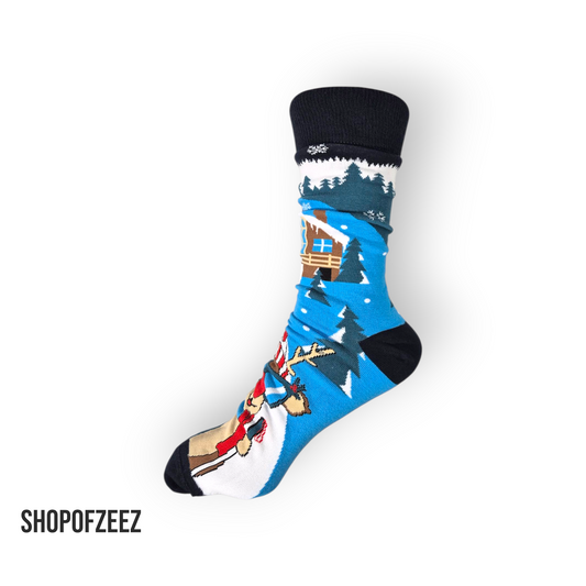 Skifahrender Eisbär Weihnachtssocken für Männer