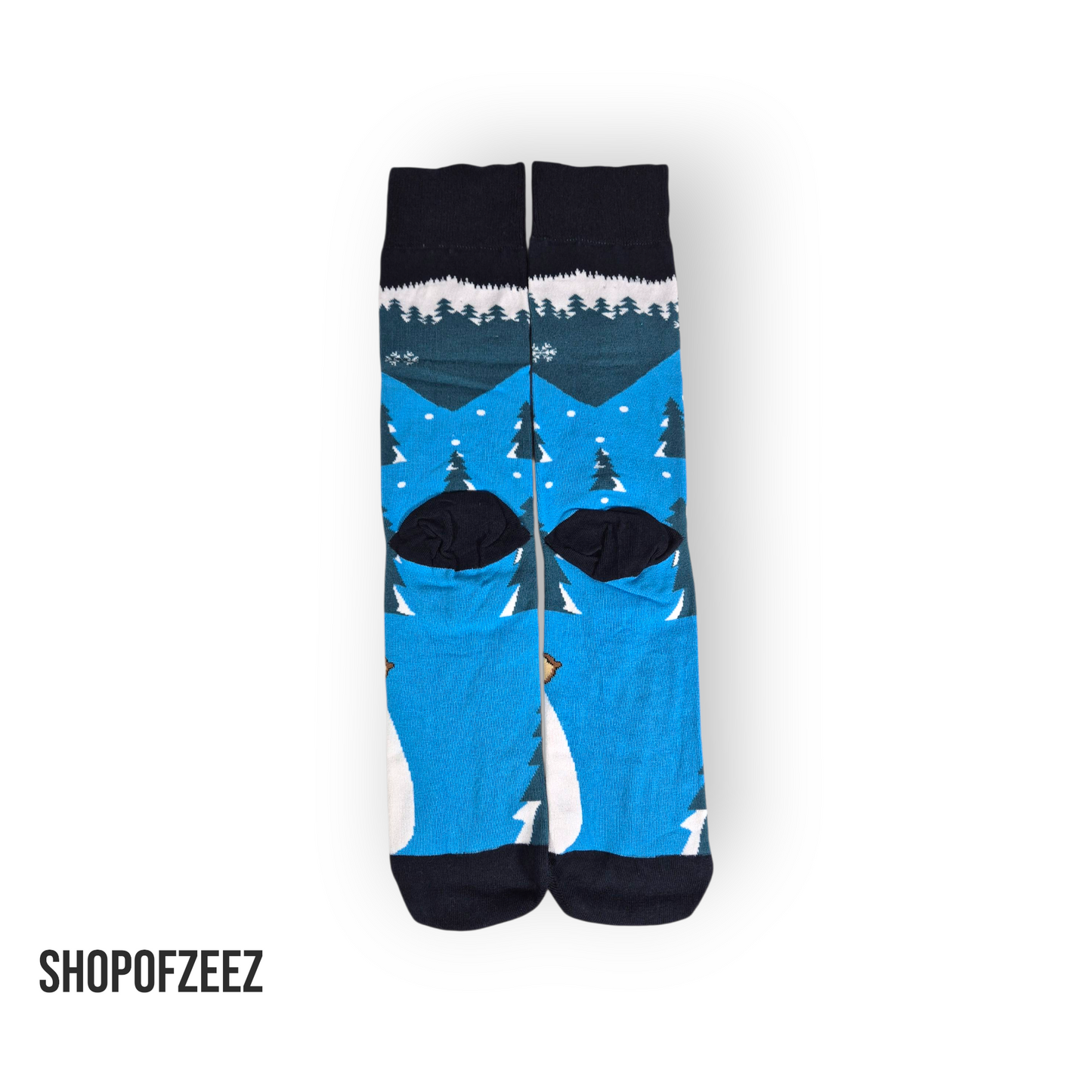 Skifahrender Eisbär Weihnachtssocken für Männer