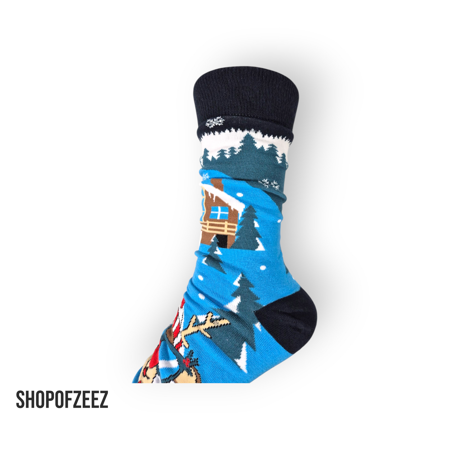 Skifahrender Eisbär Weihnachtssocken für Männer