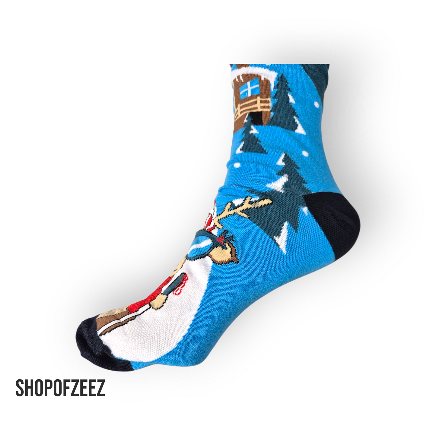 Skifahrender Eisbär Weihnachtssocken für Männer