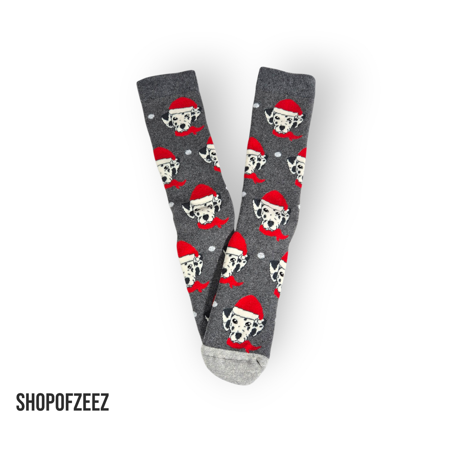 graue kleine Hunde Frottee Weihnachtssocken