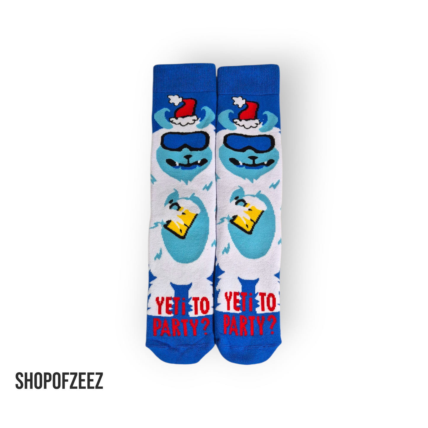 Yeti to Party? – Cooler Yeti mit Sonnenbrille Weihnachtssocken