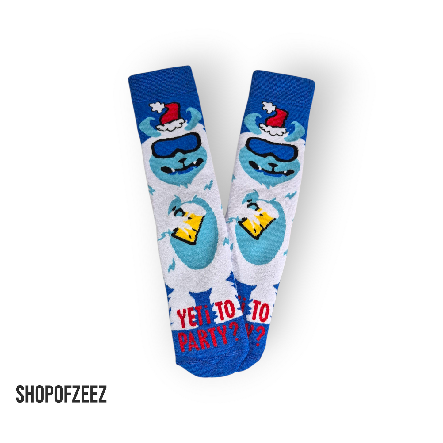 Yeti to Party? – Cooler Yeti mit Sonnenbrille Weihnachtssocken