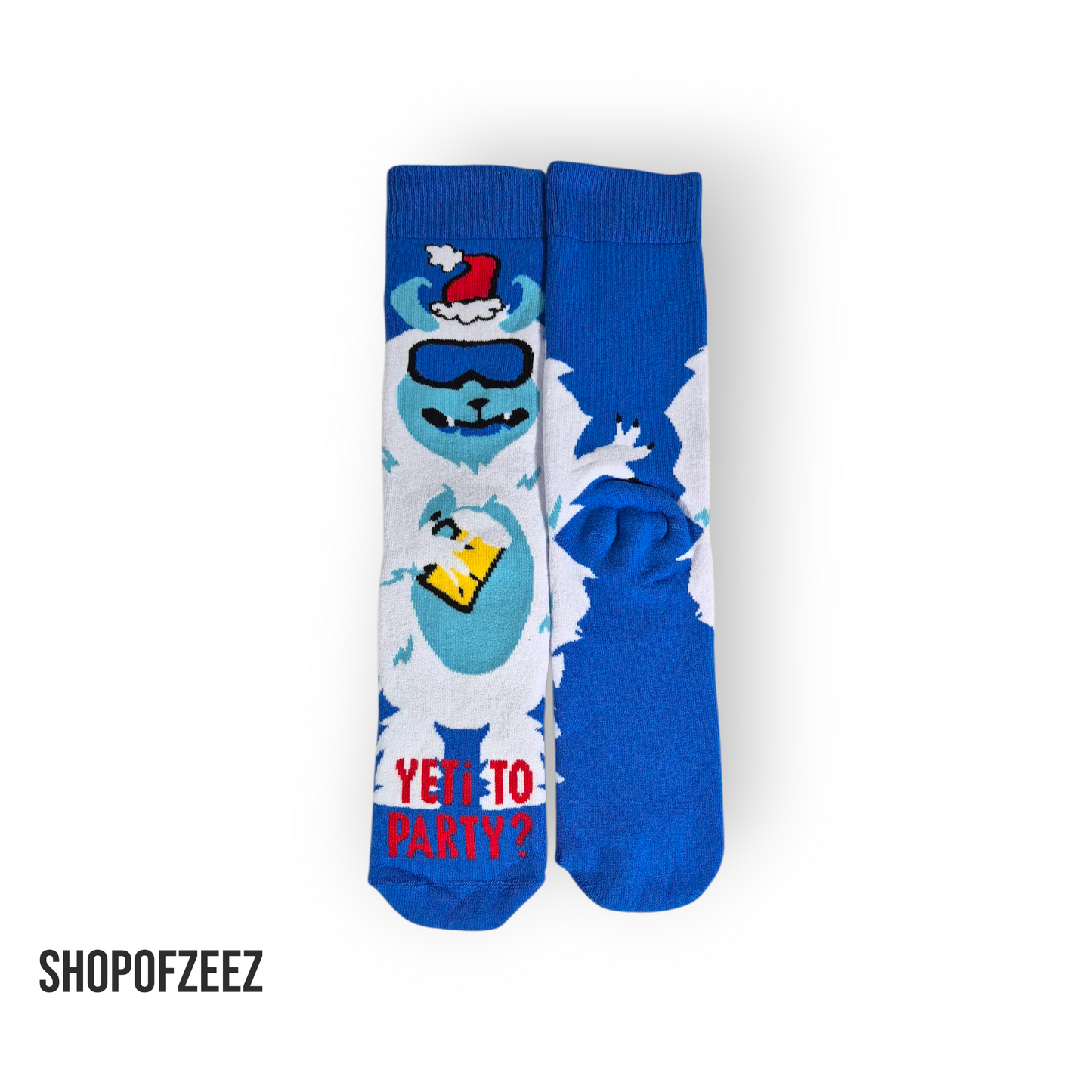 Yeti to Party? – Cooler Yeti mit Sonnenbrille Weihnachtssocken