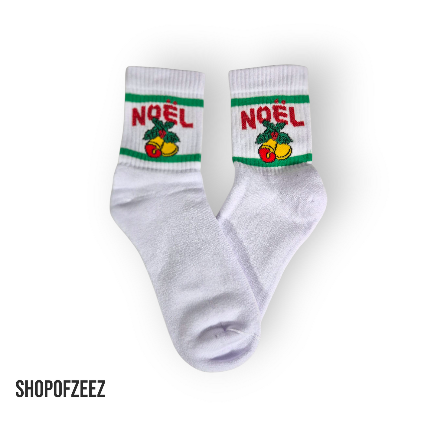 Noël Weihnachts-Socken – Weiß – Innen mit Frottee – Warm & Festlich