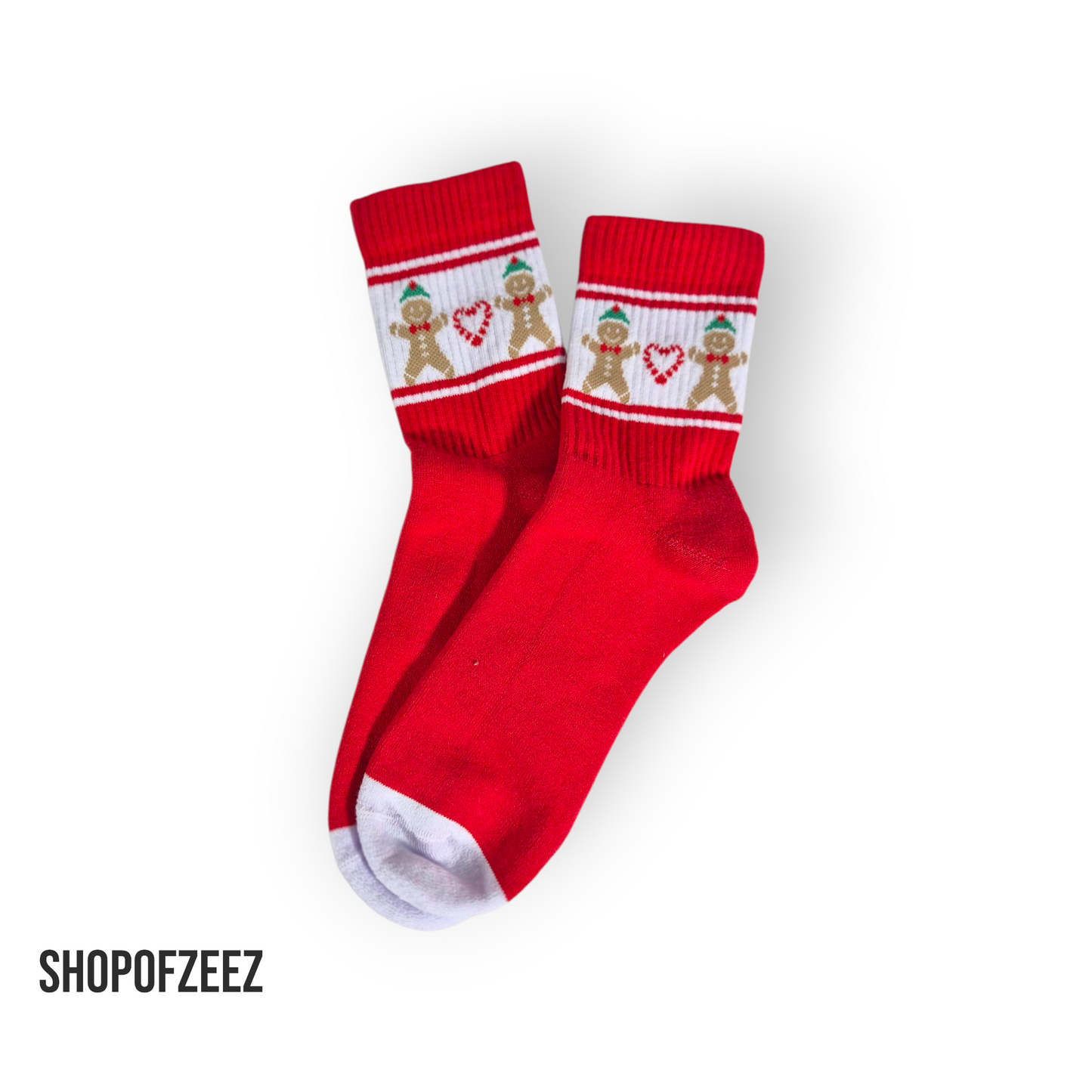 Weihnachts-Socken Lebkuchenmann – Rot – Innen mit Frottee – Warm & Süß