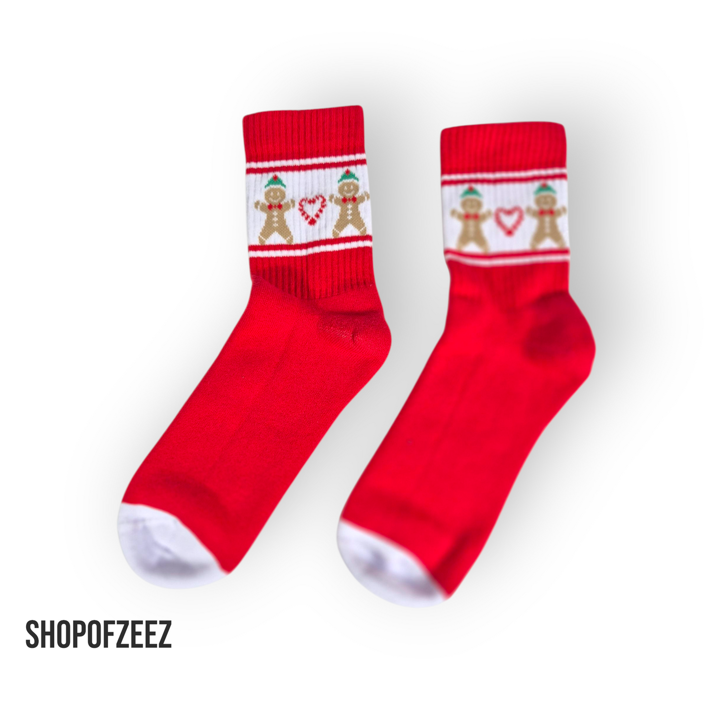 Weihnachts-Socken Lebkuchenmann – Rot – Innen mit Frottee – Warm & Süß