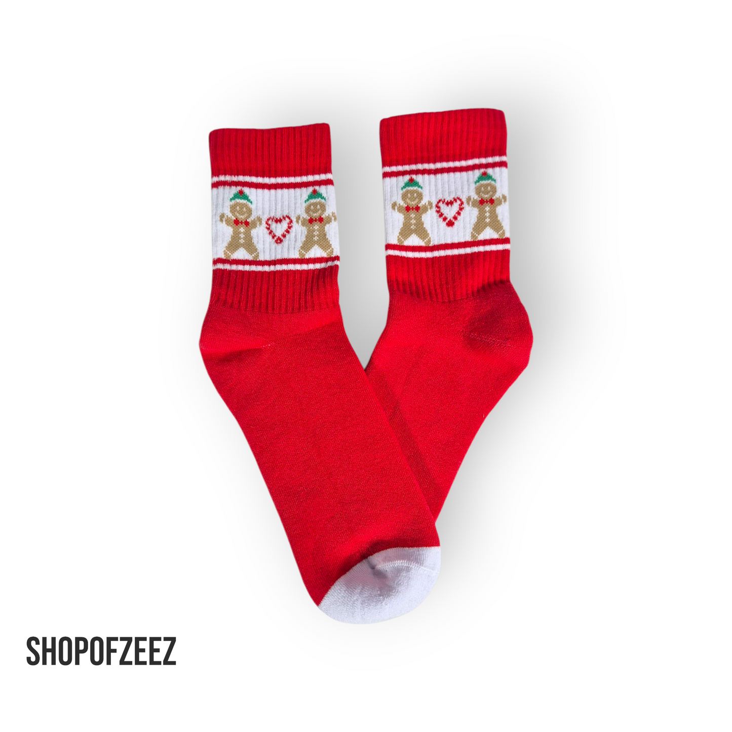 Weihnachts-Socken Lebkuchenmann – Rot – Innen mit Frottee – Warm & Süß