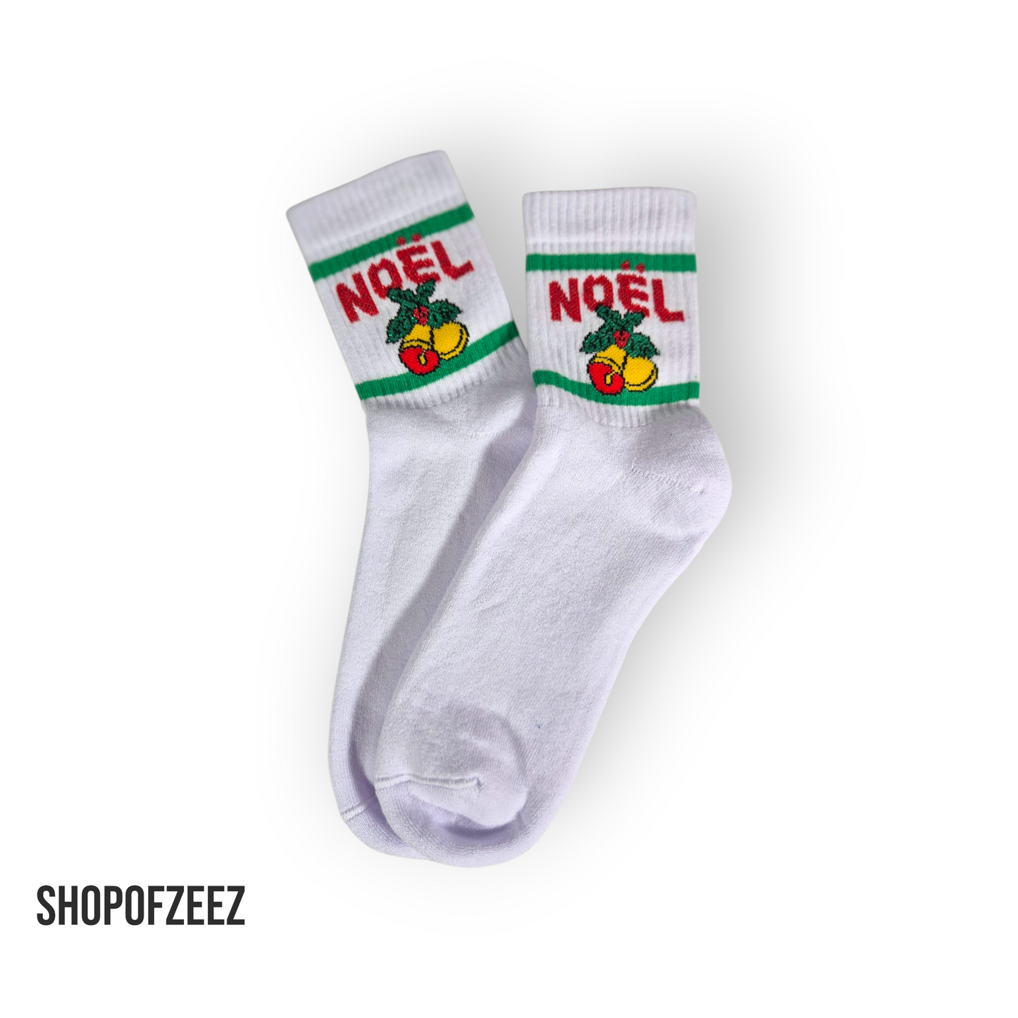 Noël Weihnachts-Socken – Weiß – Innen mit Frottee – Warm & Festlich