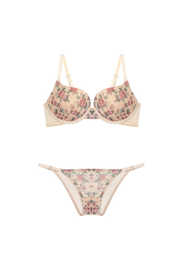 Feminines BH & Slip Set – Geblümt, Gepolstert & Verstellbar