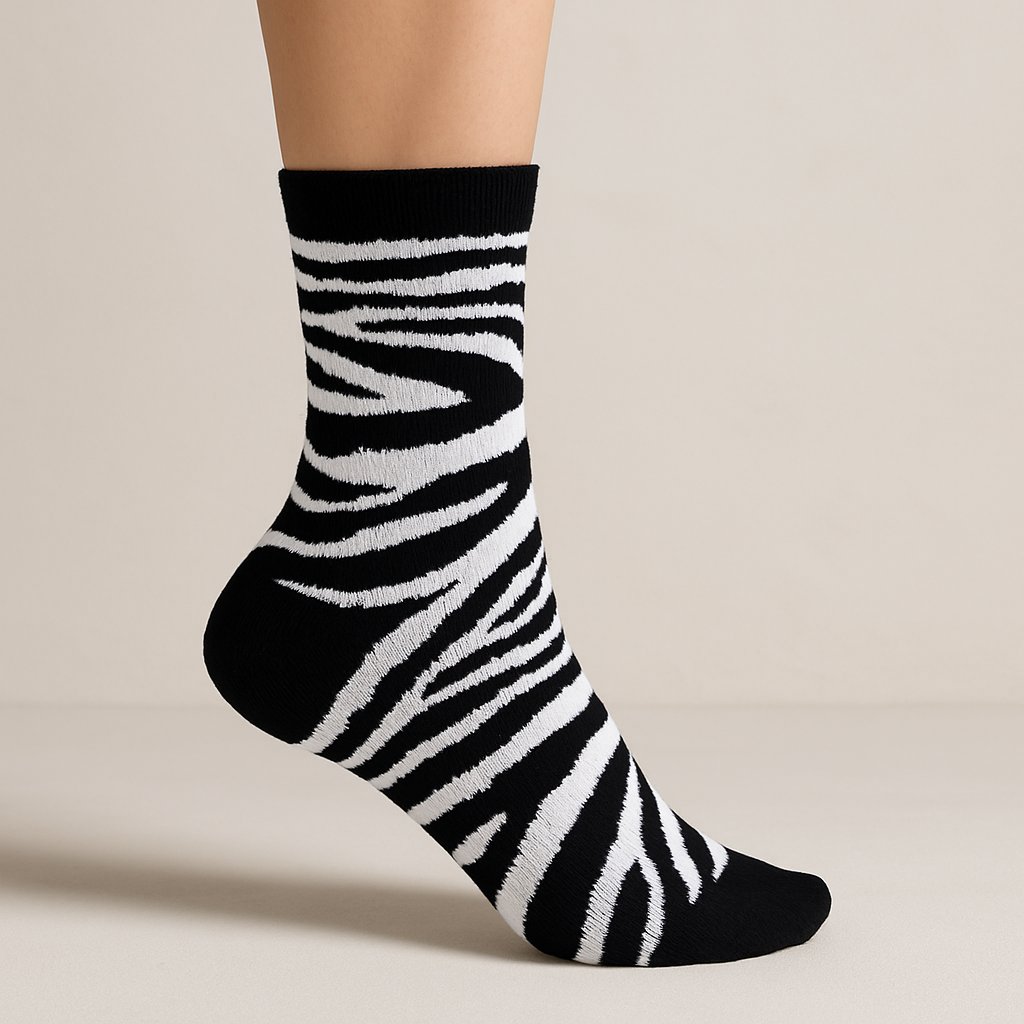 Zebra Socken, Einheitsgröße: 36-42