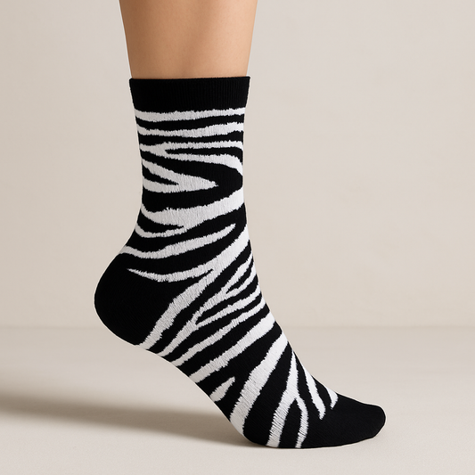Zebra Socken, Einheitsgröße: 36-42