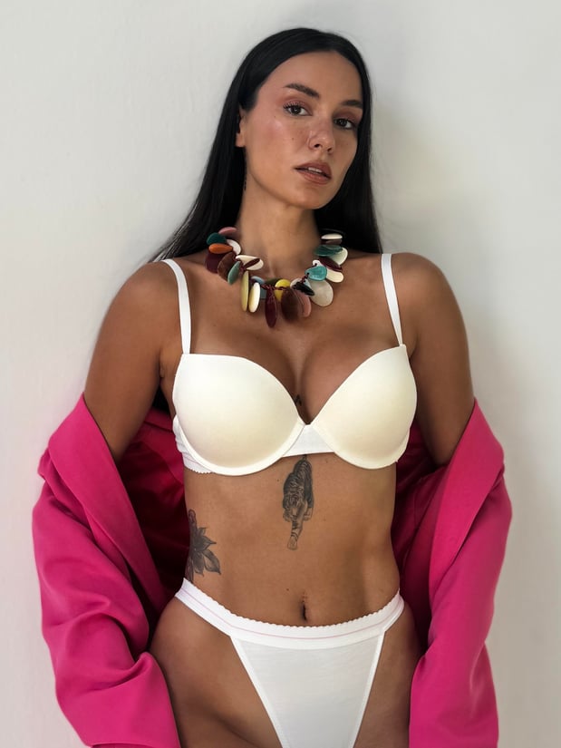 Bambus Damen Ecru Unterwäsche Set – Weich, Atmungsaktiv & Nachhaltig | BH + High Waist Slip