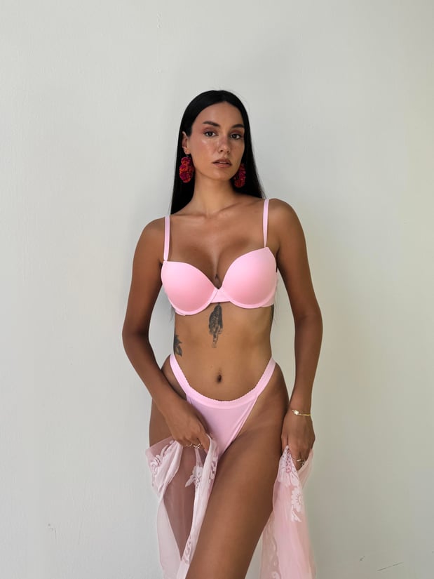 Bambus Dessous Set – Weiches & Atmungsaktives BH & Slip Set für Damen - Rosa