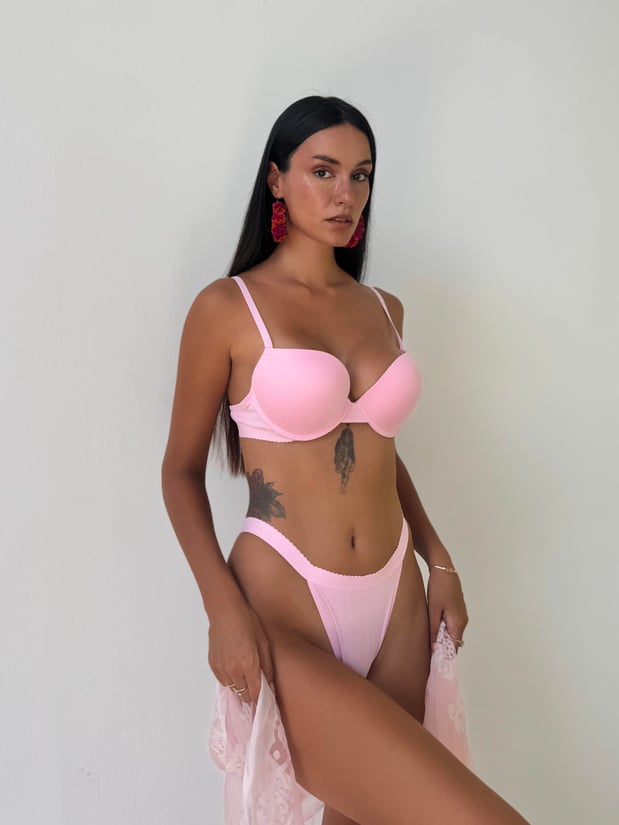 Bambus Dessous Set – Weiches & Atmungsaktives BH & Slip Set für Damen - Rosa