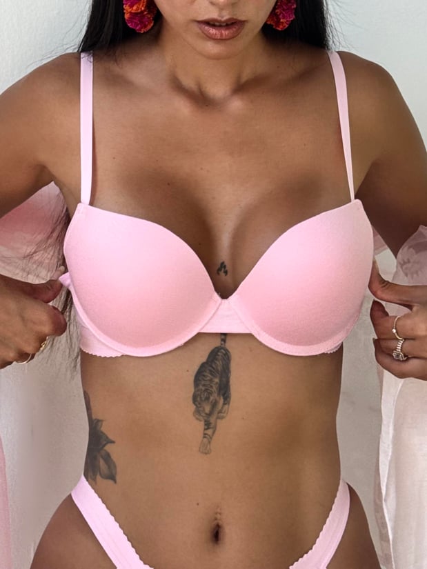 Bambus Dessous Set – Weiches & Atmungsaktives BH & Slip Set für Damen - Rosa