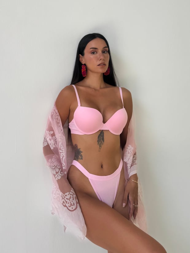 Bambus Dessous Set – Weiches & Atmungsaktives BH & Slip Set für Damen - Rosa