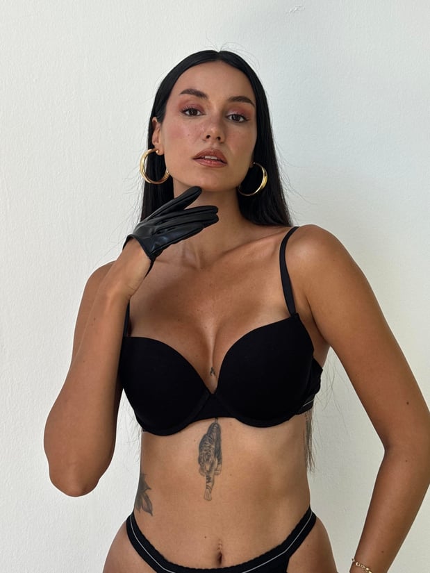 Bambus Damen Unterwäsche Set – BH & High-Waist Slip | Atmungsaktiv, Weich & Elegant - Schwarz