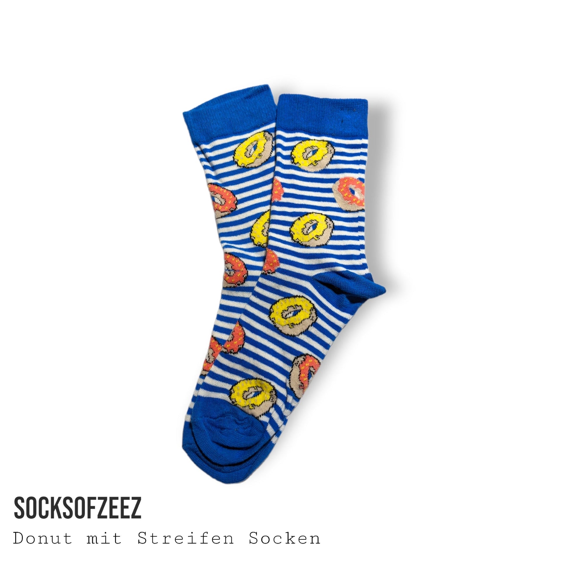 blau gestreifte Donut Socken - Shop of Zeez