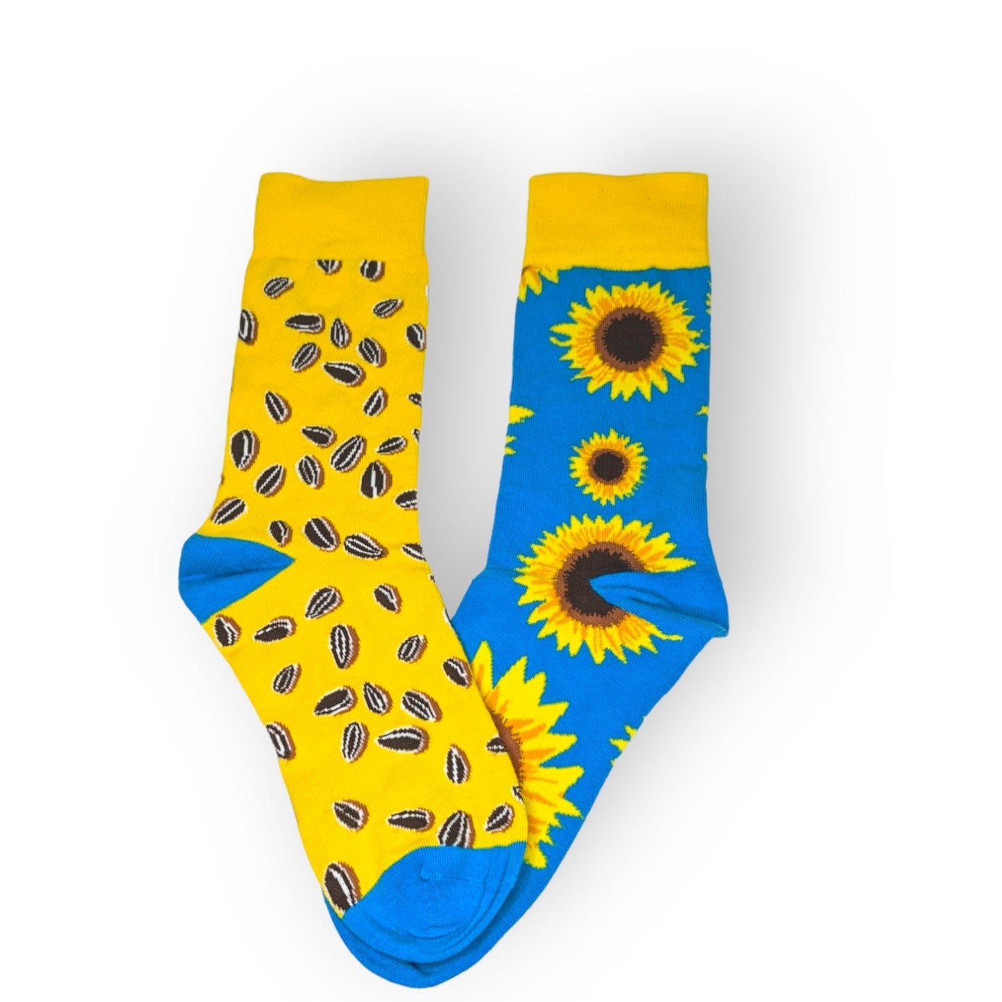 blau Sonnenblumen Socken, Einheitsgröße: 36 - 42 - Shop of Zeez