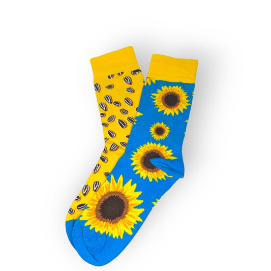 blau Sonnenblumen Socken, Einheitsgröße: 36 - 42 - Shop of Zeez