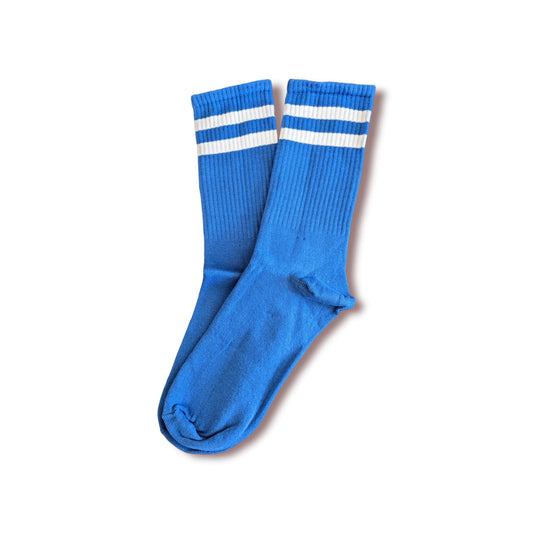 blau - weiß gestreifte Sportsocken, Einheitsgröße: 36 - 42 - Shop of Zeez