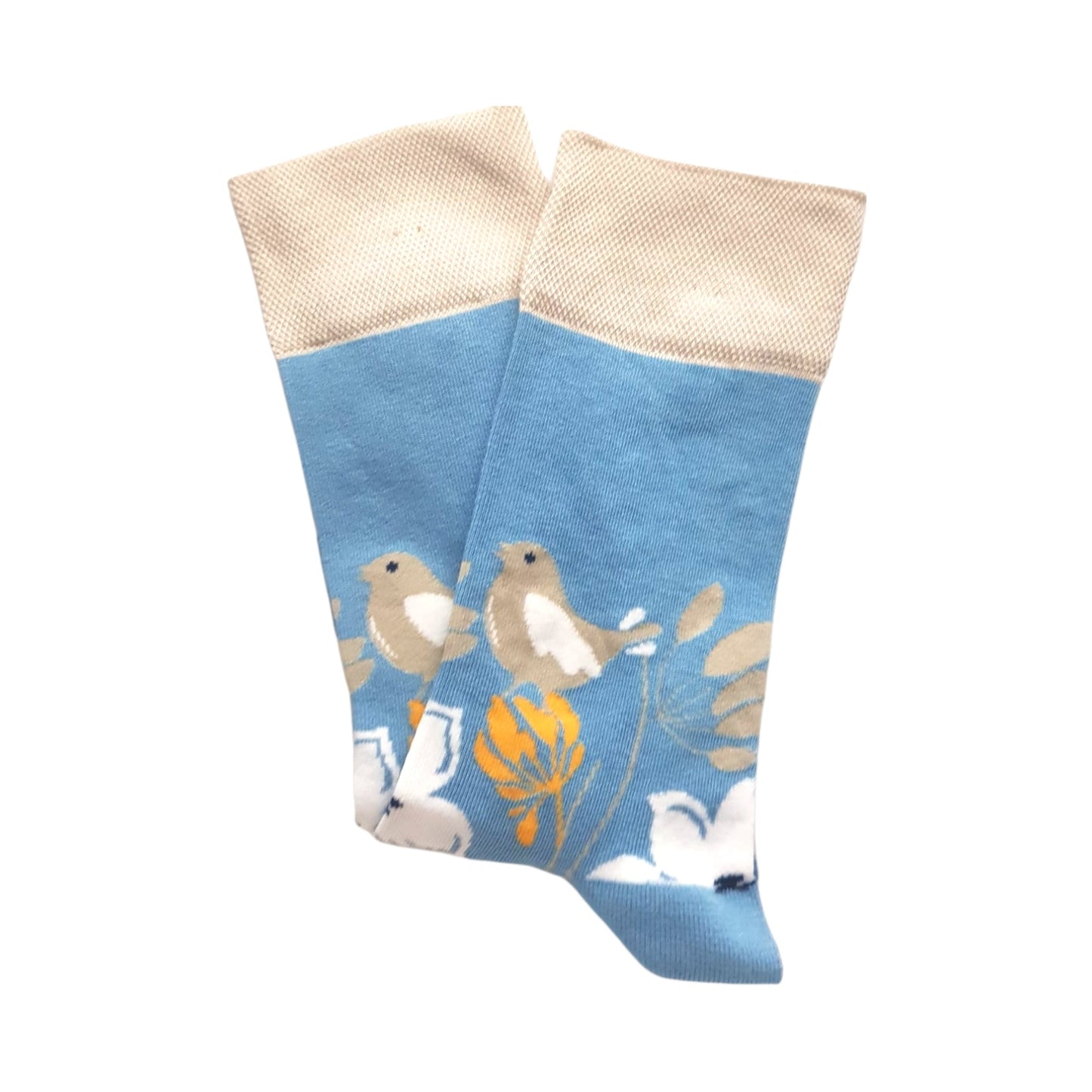 Blumen - und Vogel Socken, Einheitsgröße EU 36 - 42 - Shop of Zeez