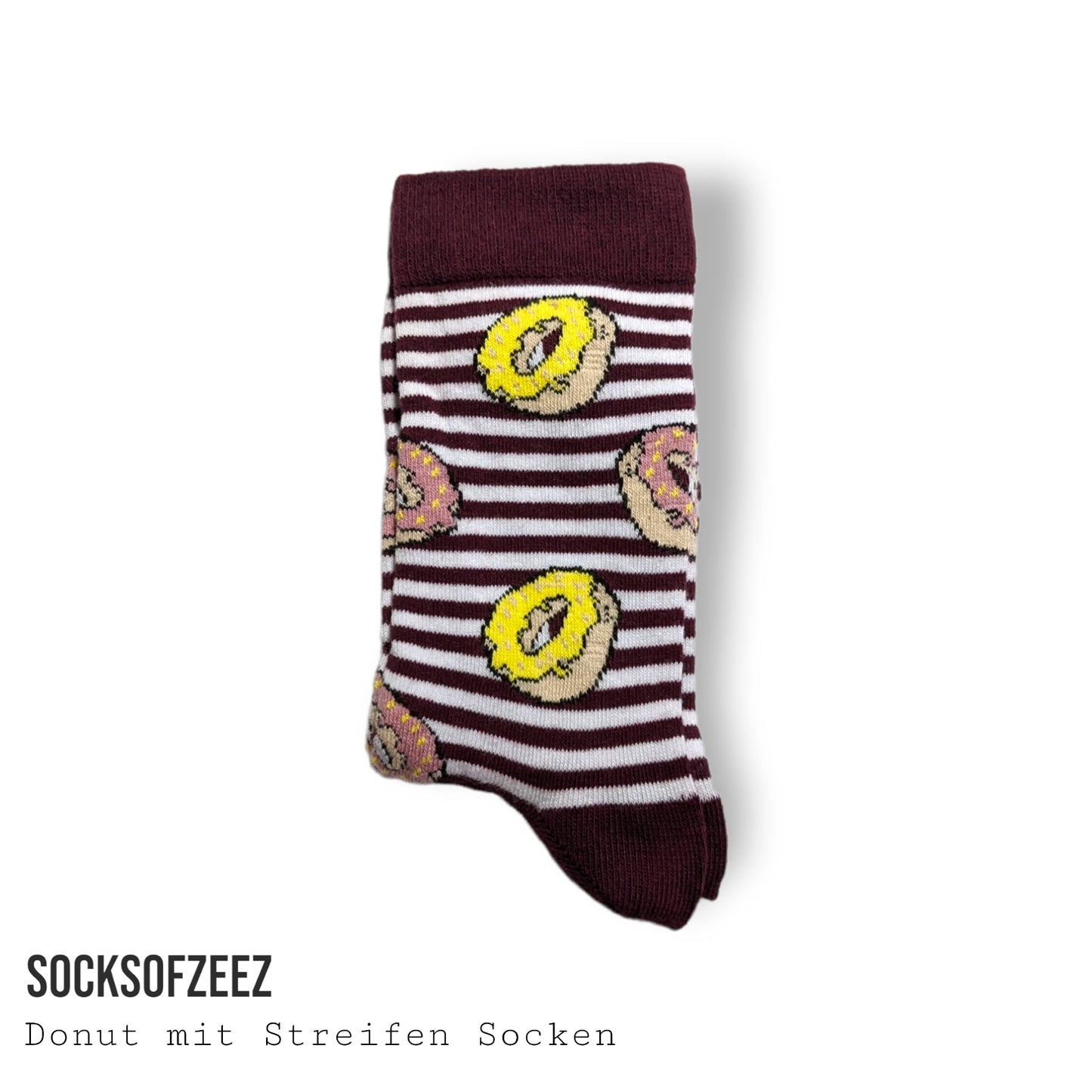 bordeux gestreifte Donut Socken (Kopya) - Shop of Zeez