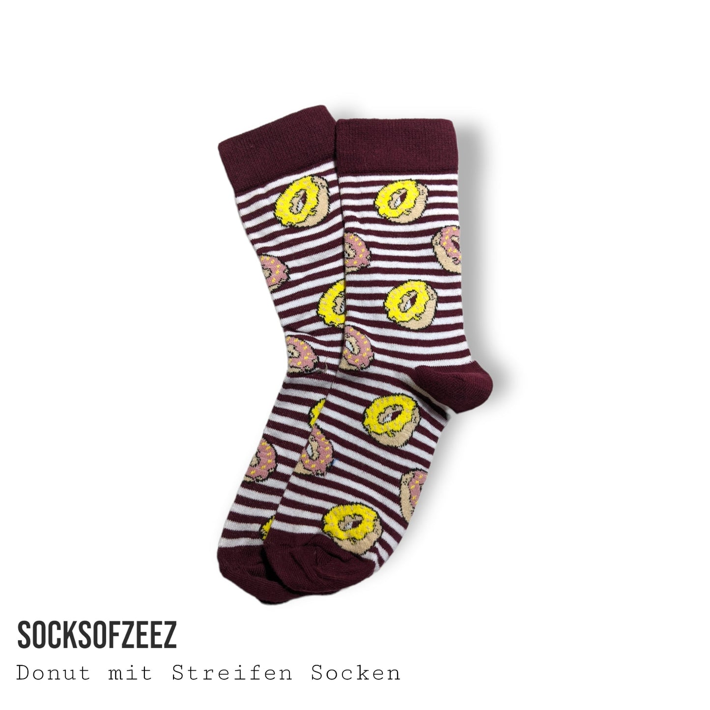 bordeux gestreifte Donut Socken (Kopya) - Shop of Zeez