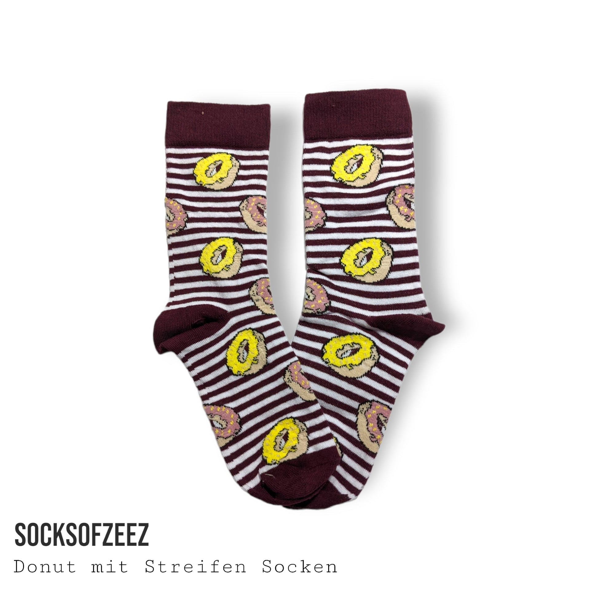 bordeux gestreifte Donut Socken (Kopya) - Shop of Zeez