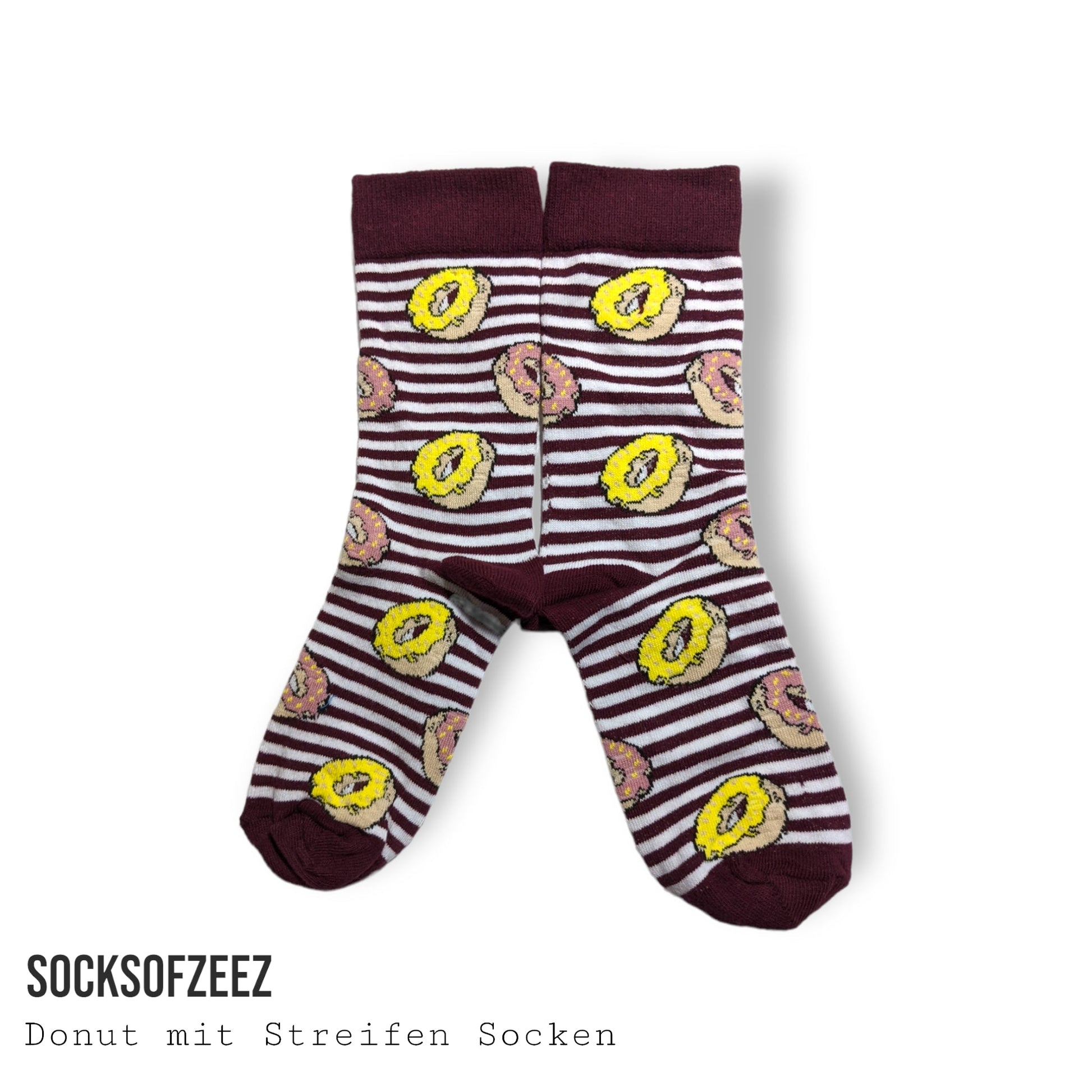 bordeux gestreifte Donut Socken (Kopya) - Shop of Zeez