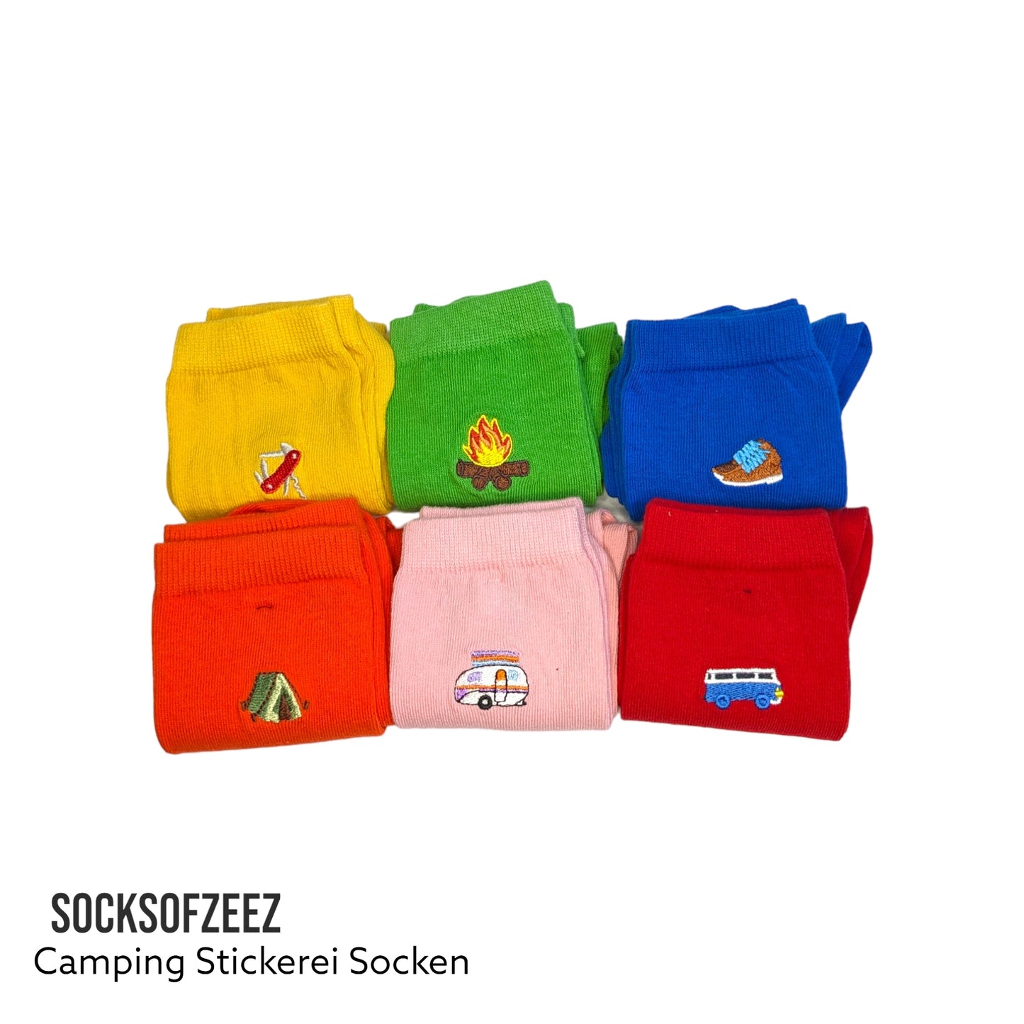 Camping Stickerei Socken - Shop of Zeez