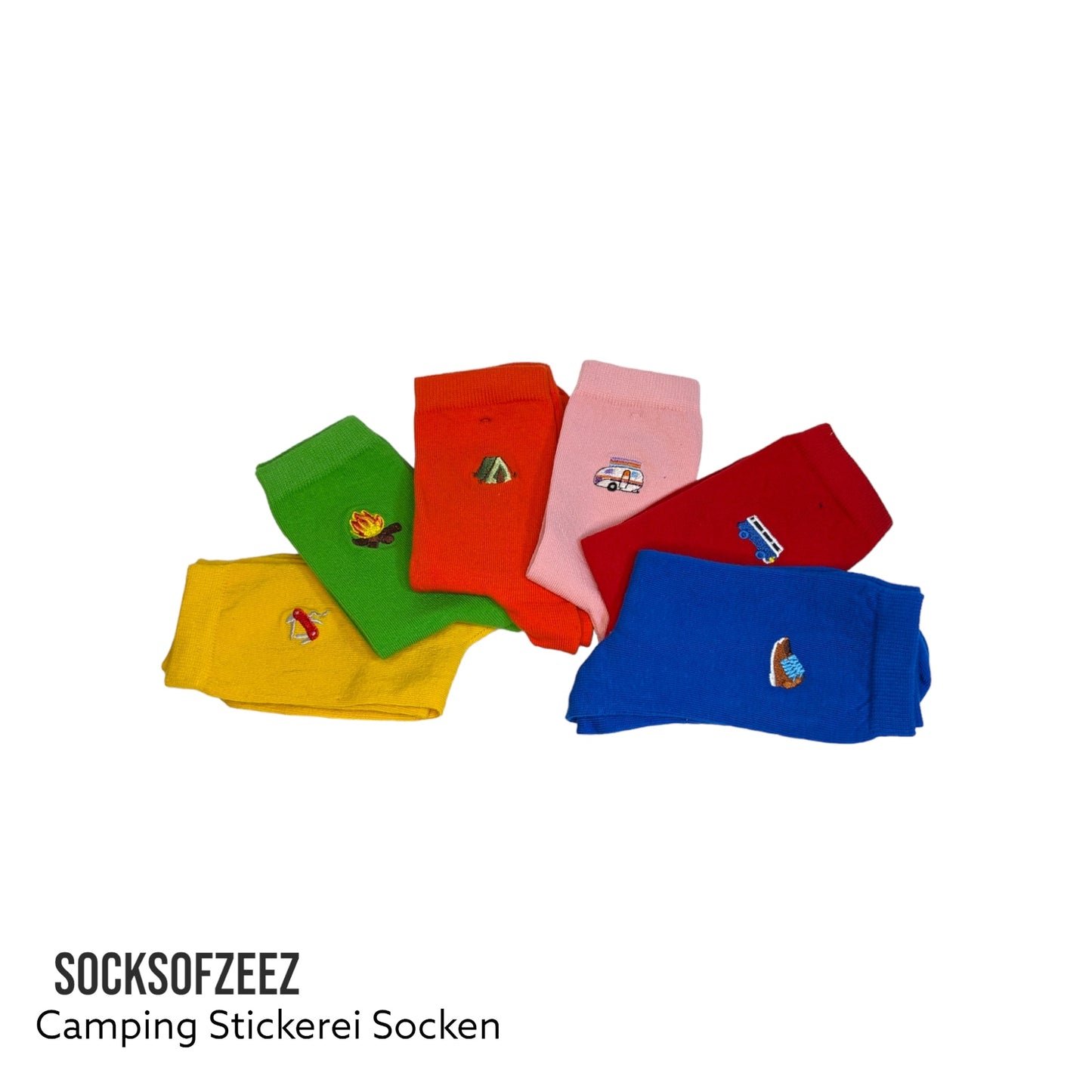 Camping Stickerei Socken - Shop of Zeez