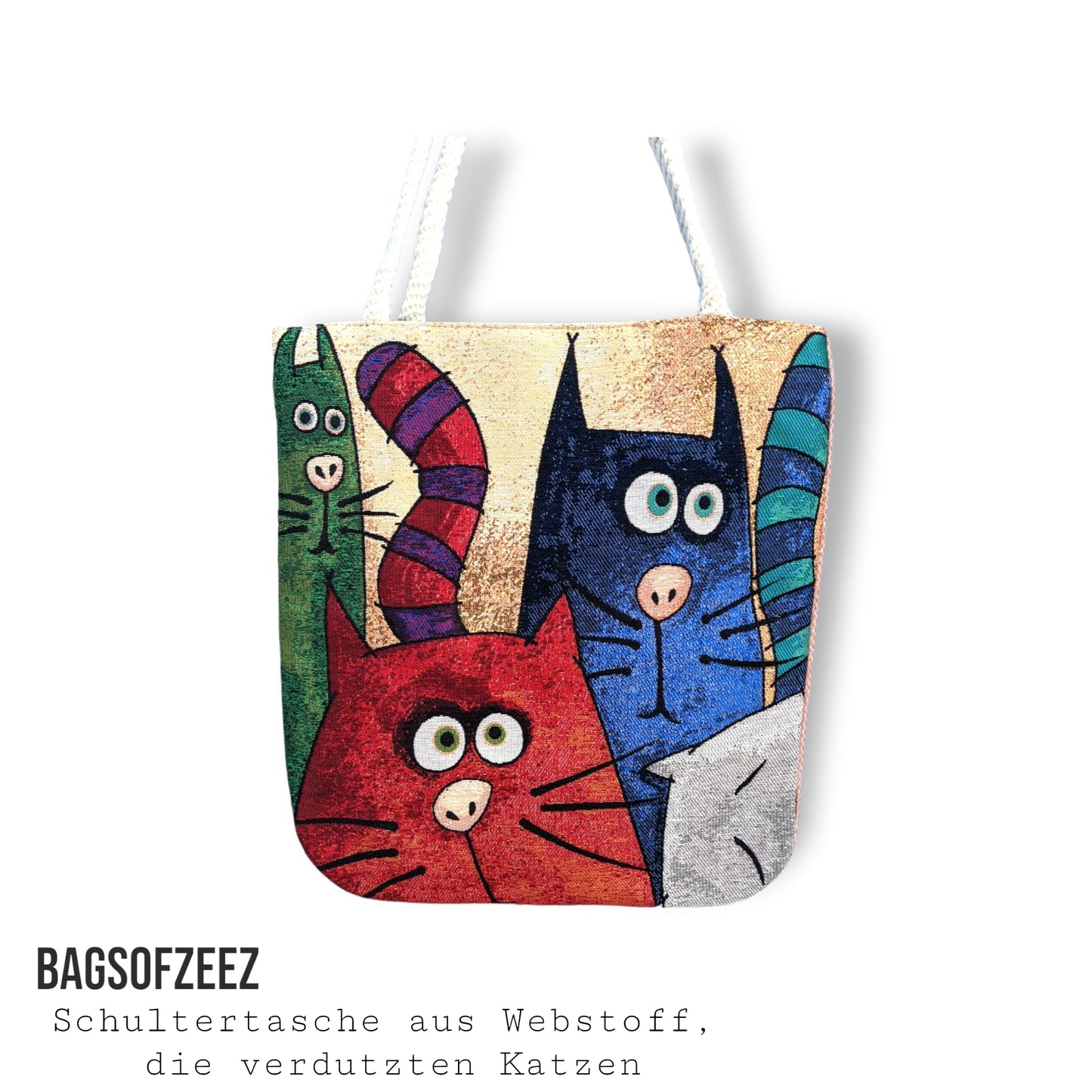 die verdutzten Katzen Schultertasche - Shop of Zeez