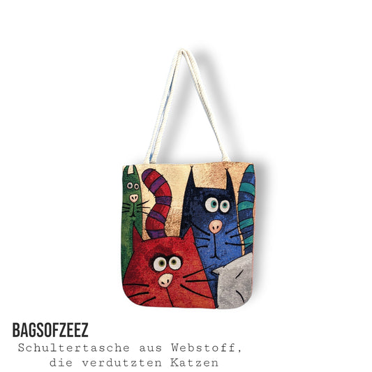 die verdutzten Katzen Schultertasche - Shop of Zeez