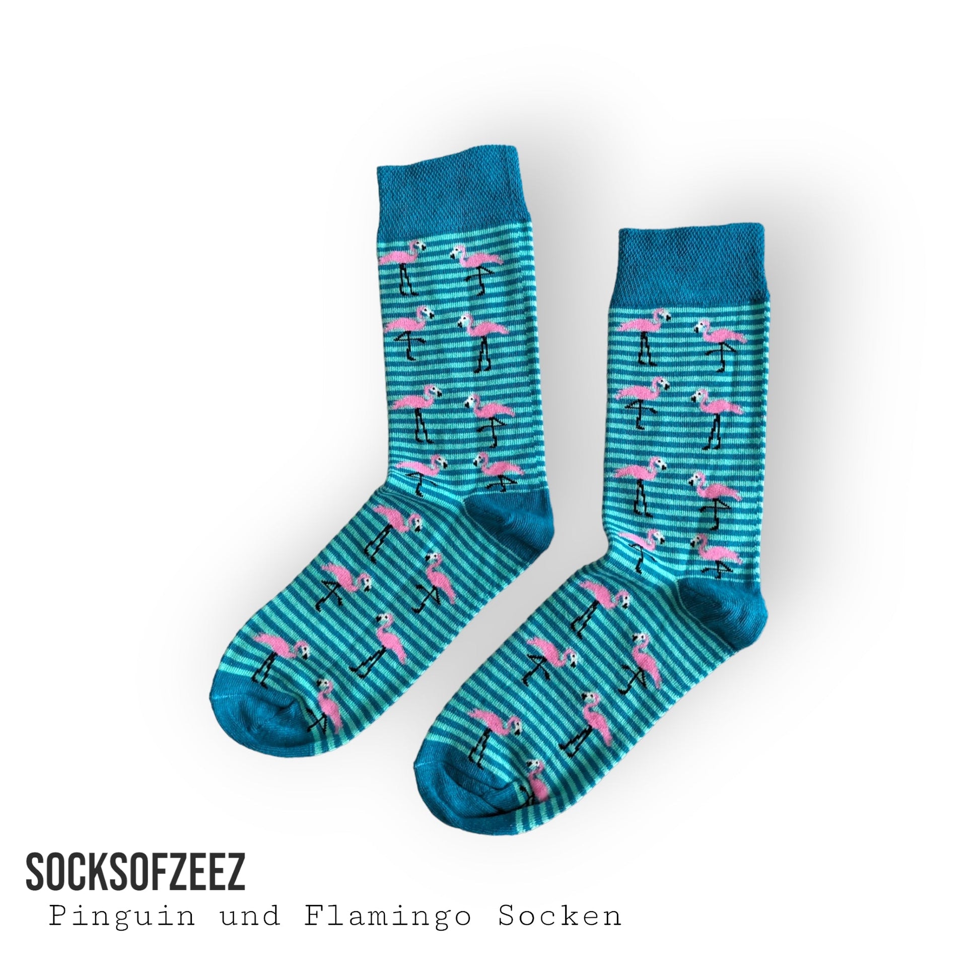 Flamingo mit gestreifte Socken - Shop of Zeez