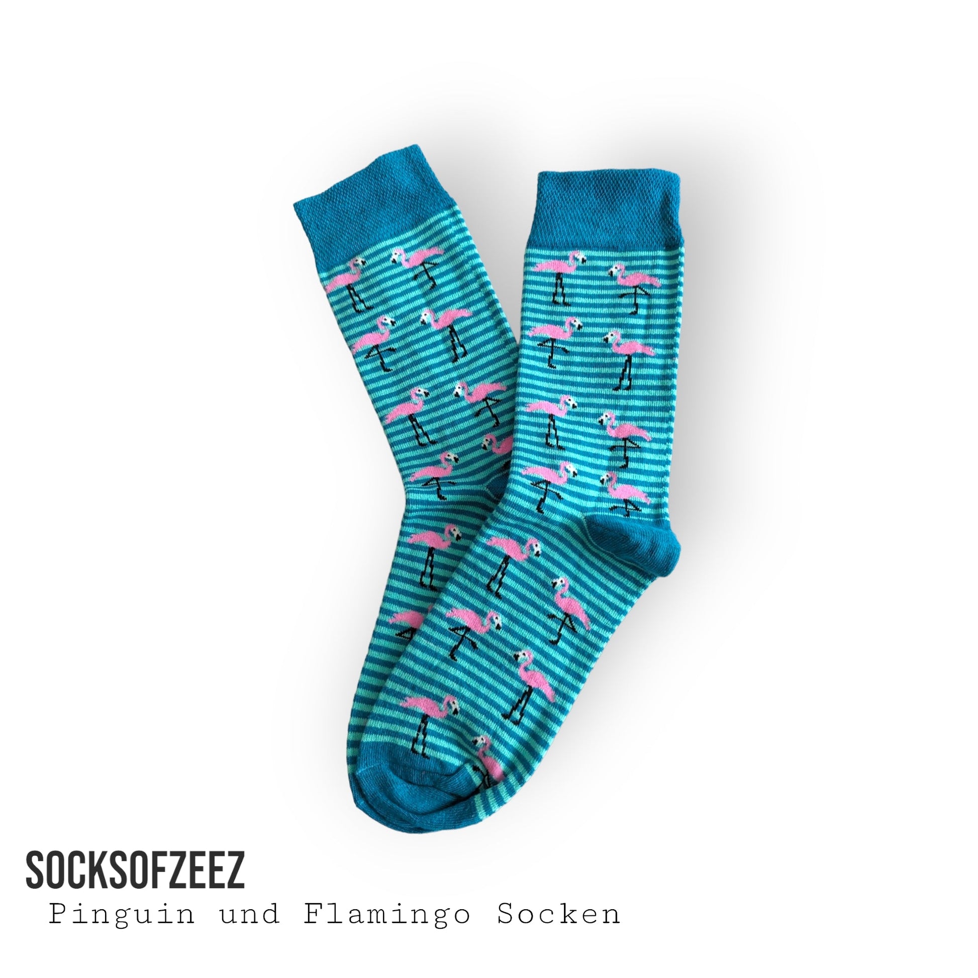 Flamingo mit gestreifte Socken - Shop of Zeez