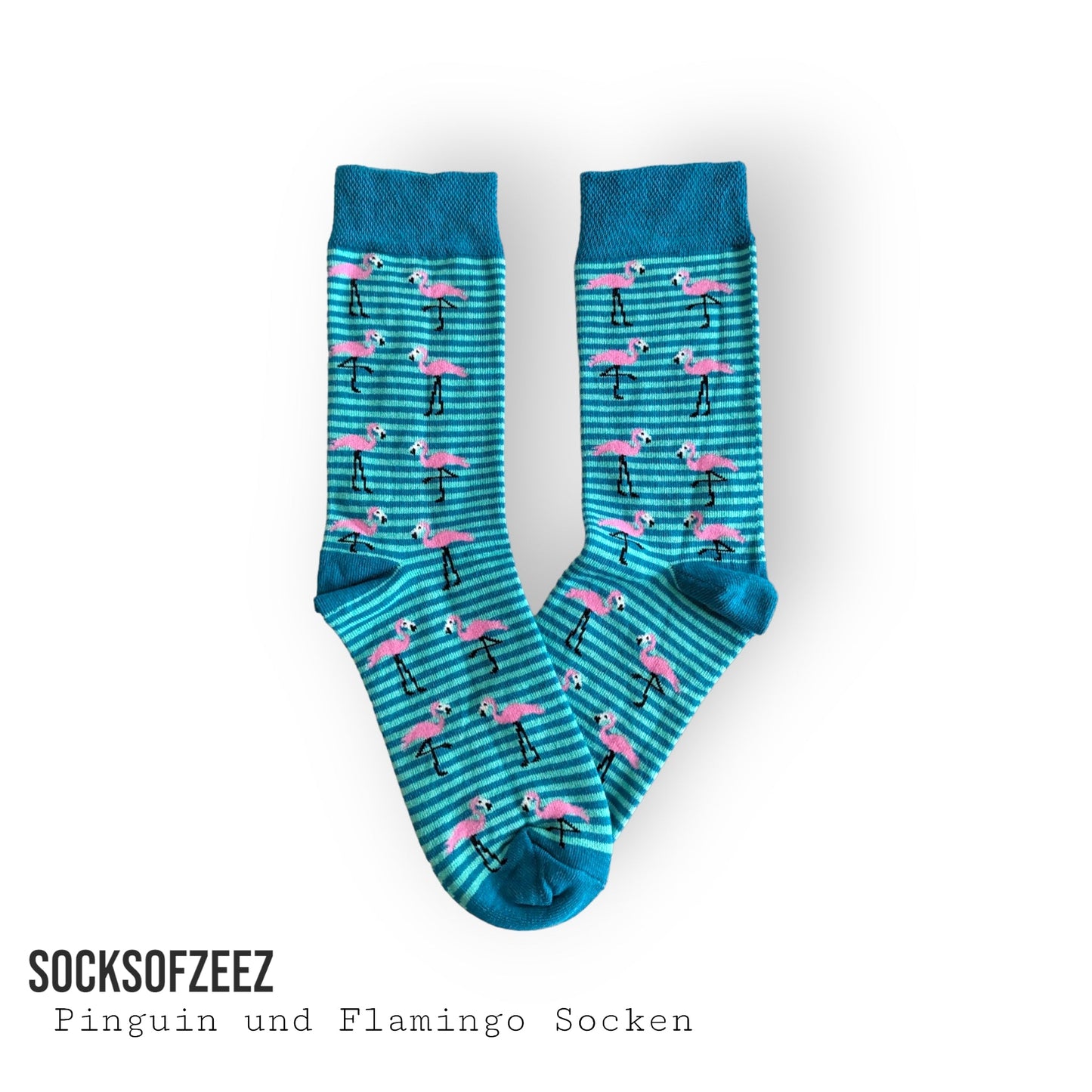 Flamingo mit gestreifte Socken - Shop of Zeez