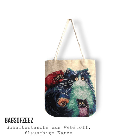 flauschige Katze Schultertasche - Shop of Zeez