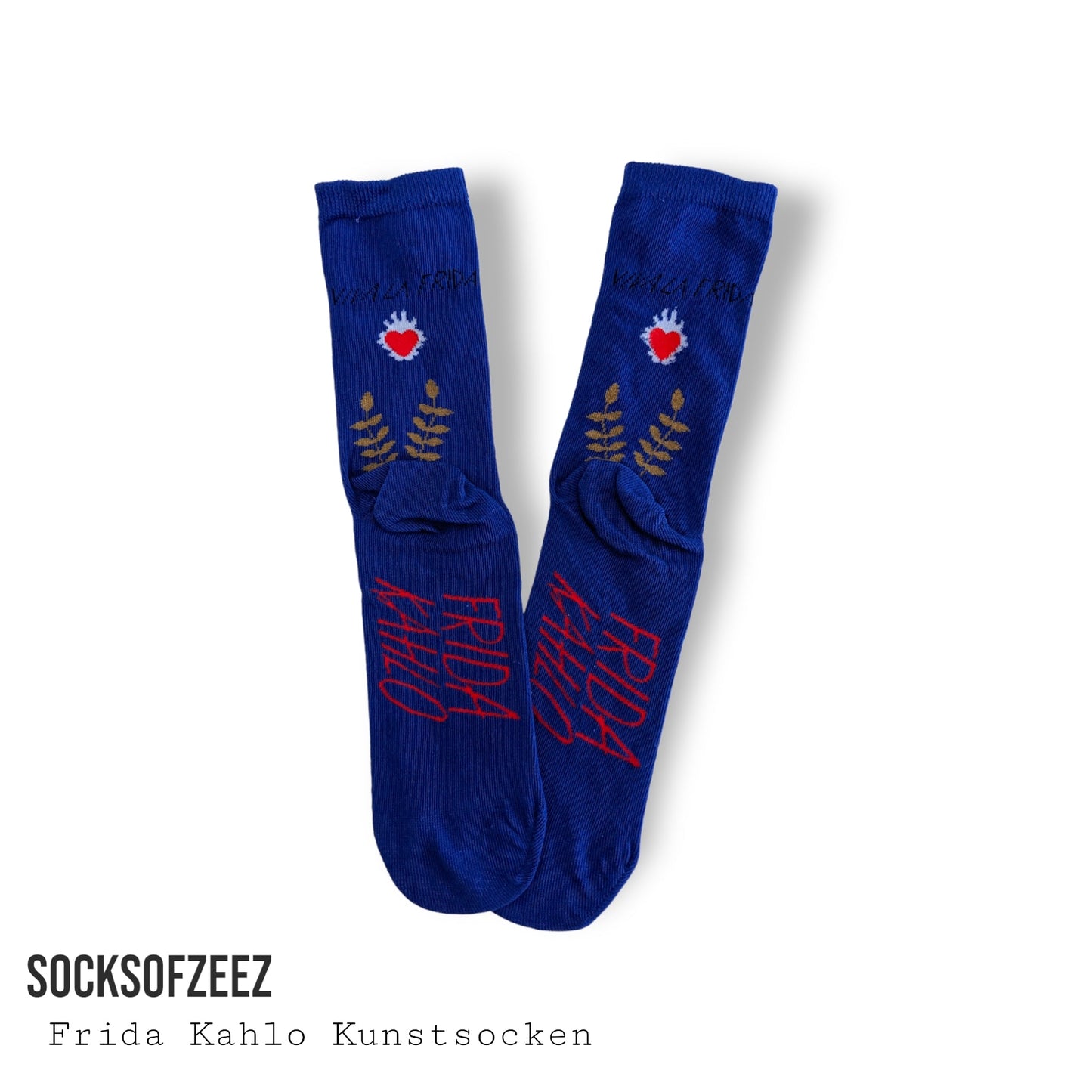 Frida Kahlo Lustige Socken - blau - Shop of Zeez