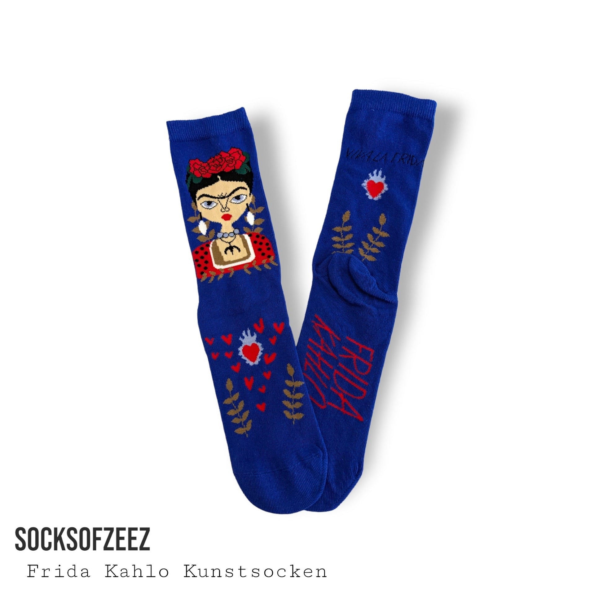 Frida Kahlo Lustige Socken - blau - Shop of Zeez