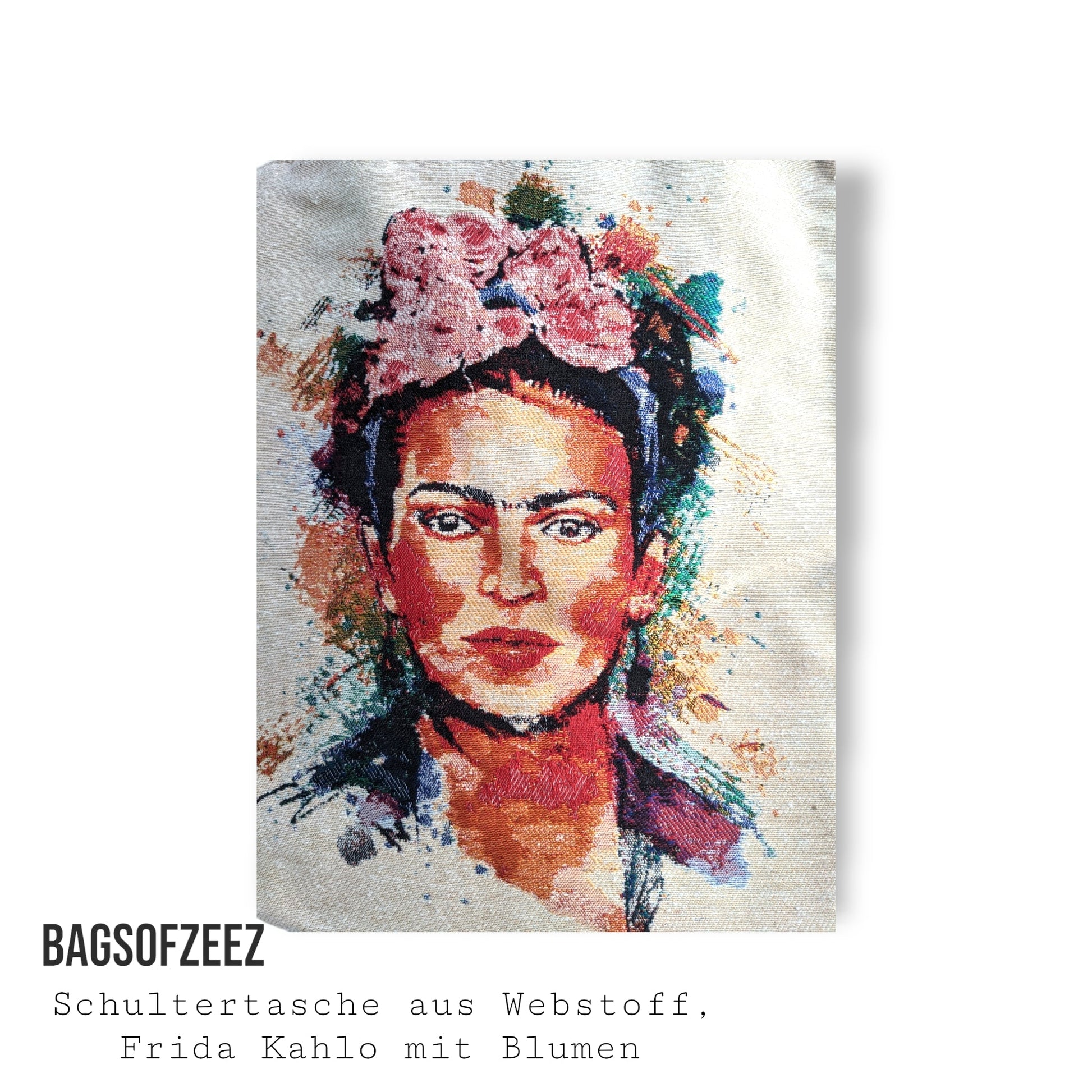 Frida Kahlo mit Blumen Schultertasche - Shop of Zeez