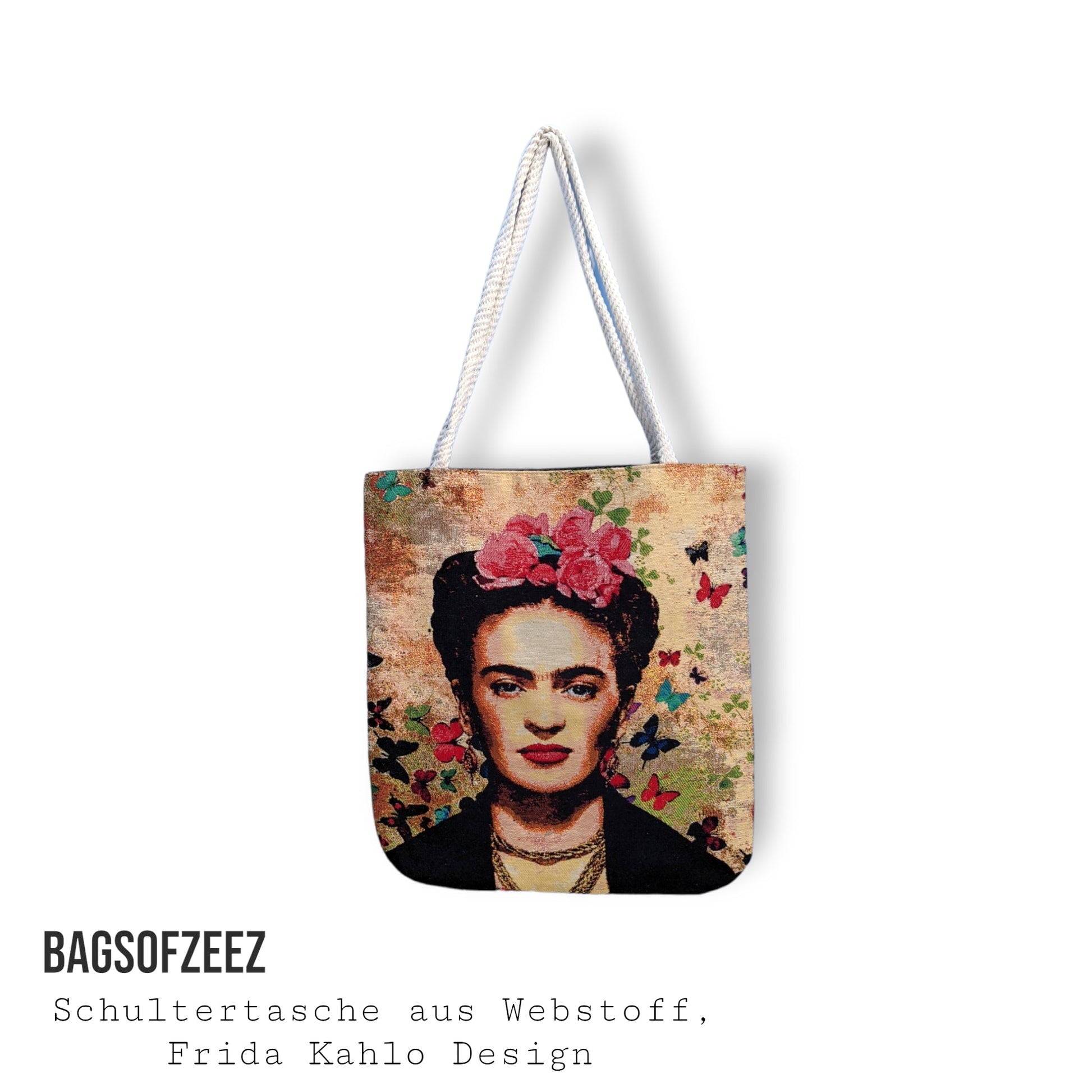 Frida Kahlo Schmetterling Design Schultertasche - Shop of Zeez