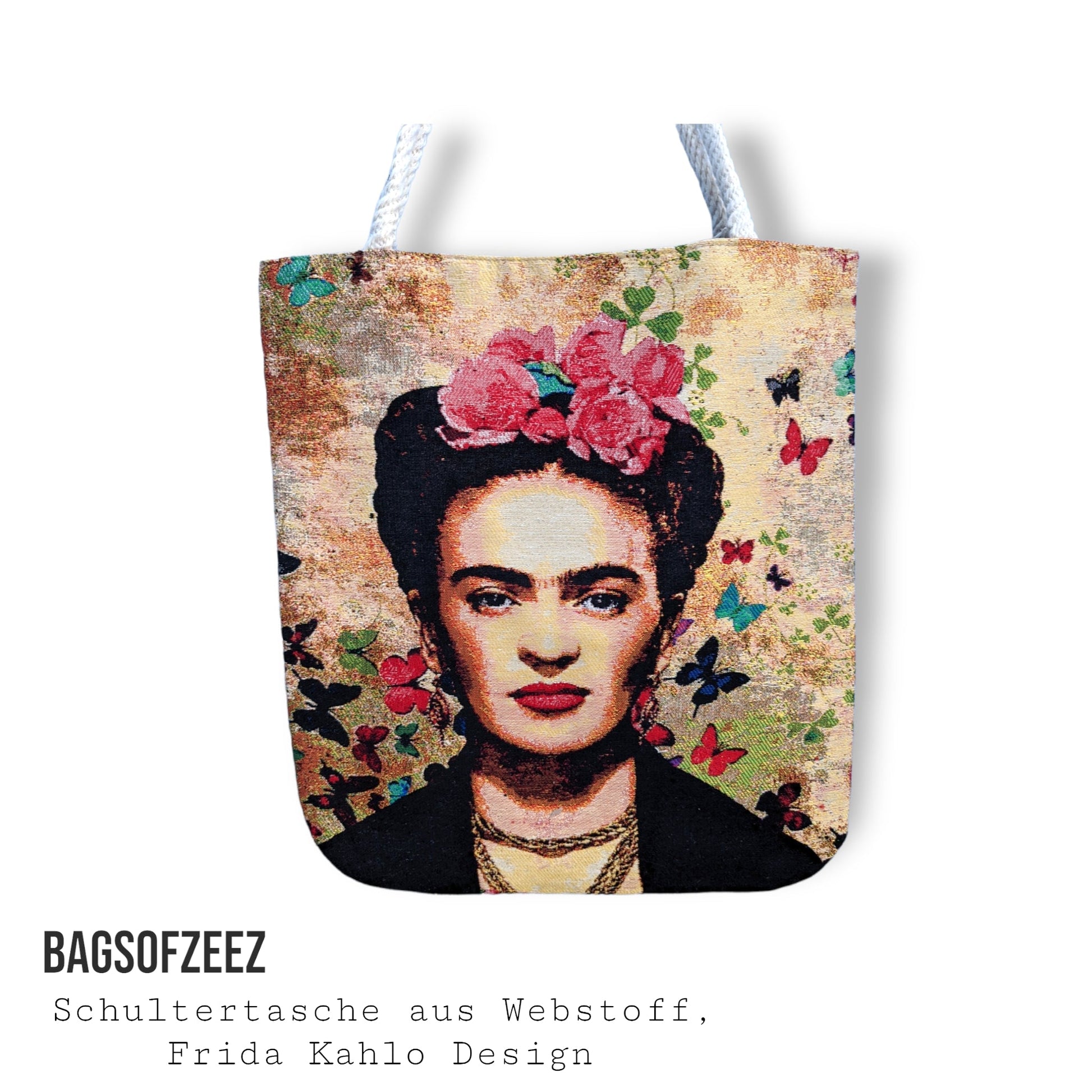 Frida Kahlo Schmetterling Design Schultertasche - Shop of Zeez