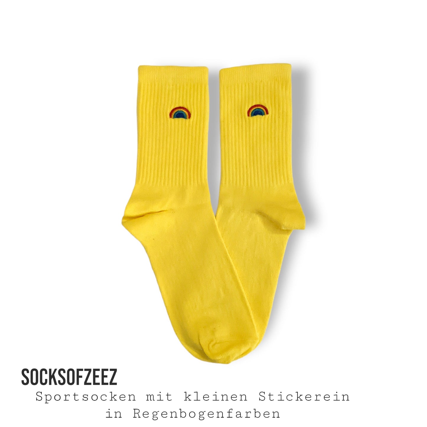 gelb gestreifte Regenbogen Socken - Shop of Zeez