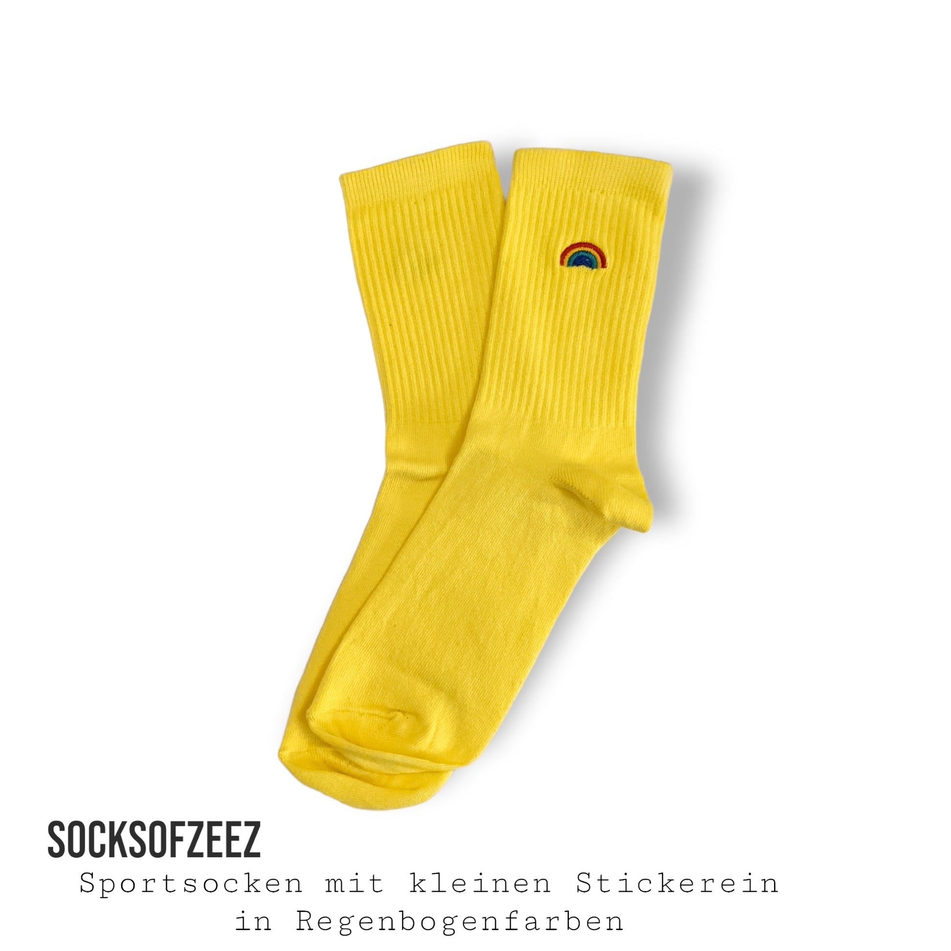 gelb gestreifte Regenbogen Socken - Shop of Zeez