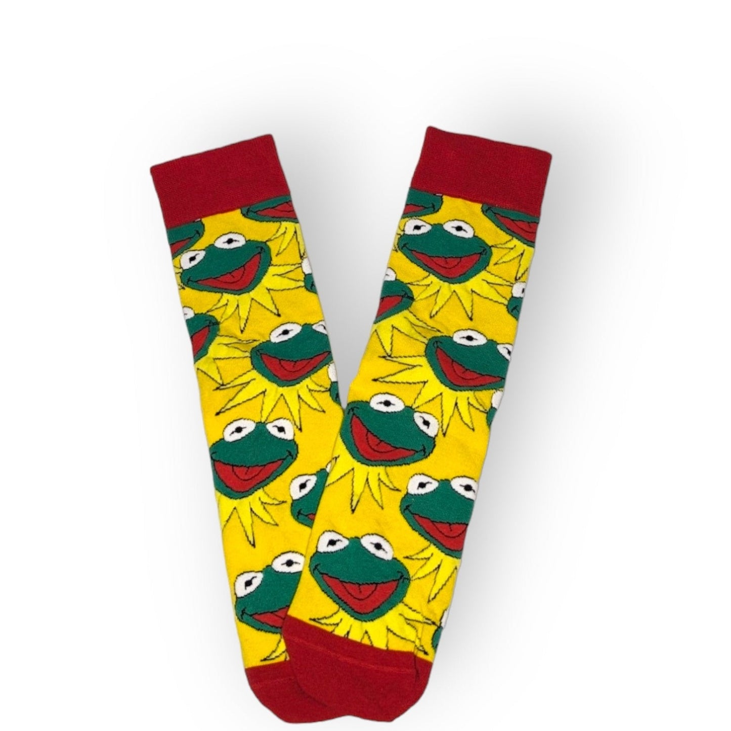 gelb Kermit Socken, Einheitsgröße: 37 - 44 - Shop of Zeez