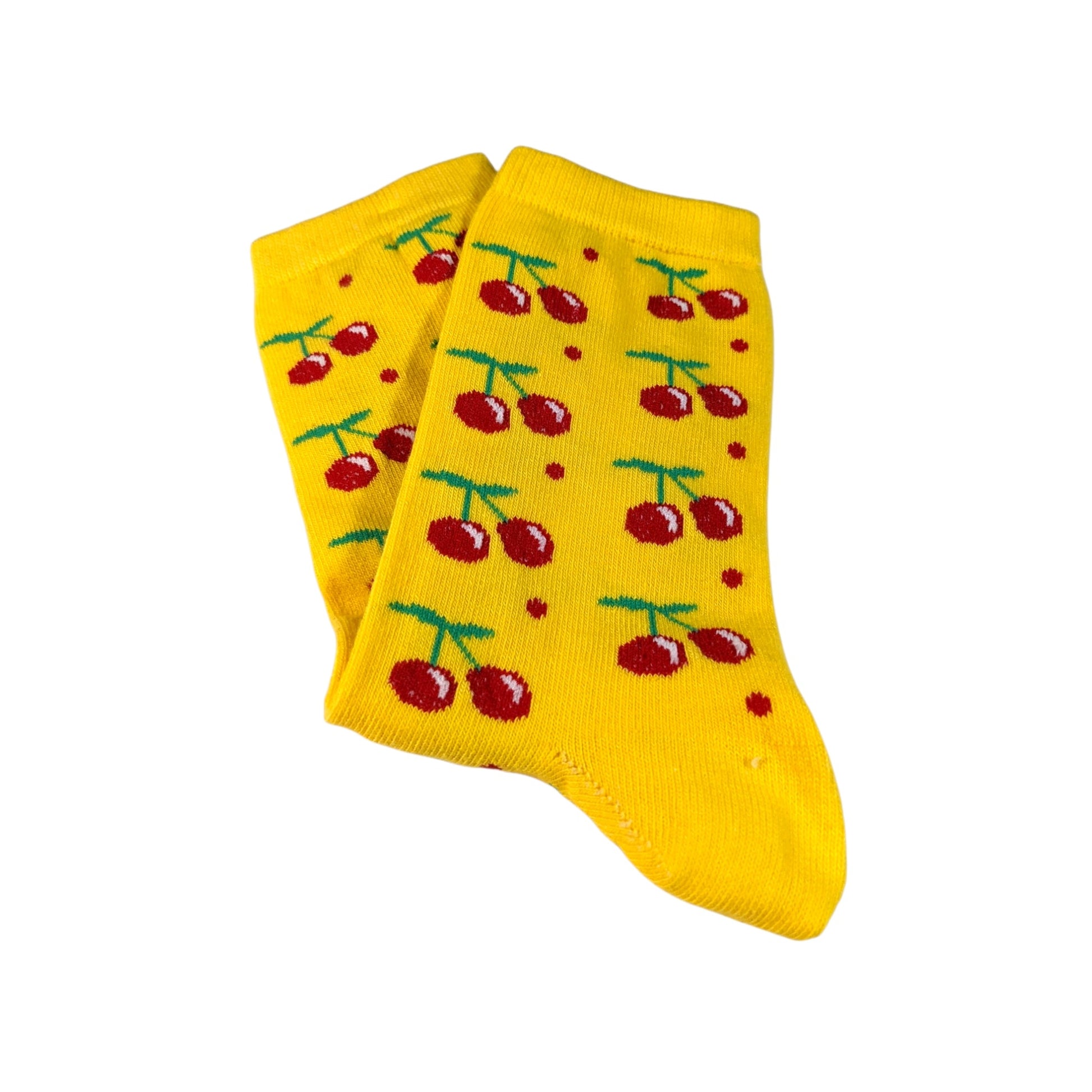 gelb Kirsche Socken, Einheitsgröße: 36 - 42 - Shop of Zeez